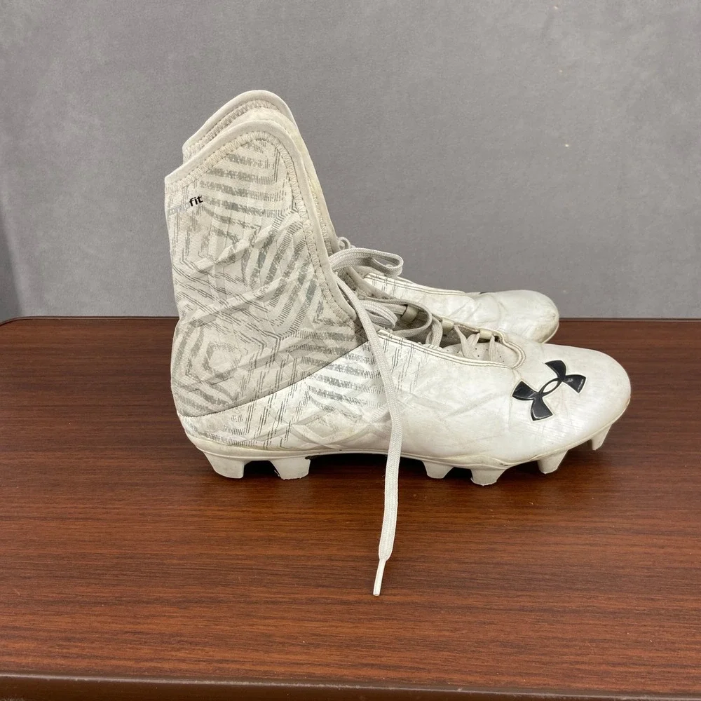 Under Armour Highlight MC Football Cleats White Silver 1235881-100 Mens Size 9